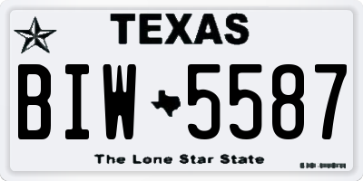 TX license plate BIW5587
