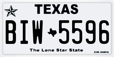 TX license plate BIW5596