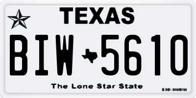 TX license plate BIW5610