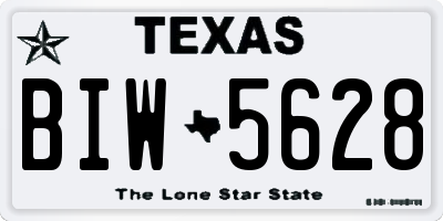 TX license plate BIW5628