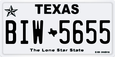 TX license plate BIW5655
