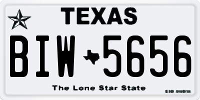 TX license plate BIW5656