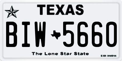 TX license plate BIW5660