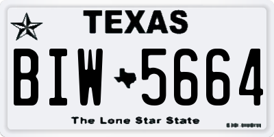 TX license plate BIW5664