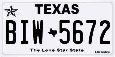 TX license plate BIW5672