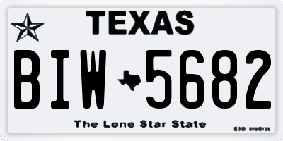 TX license plate BIW5682