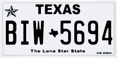 TX license plate BIW5694