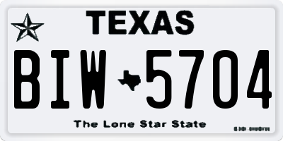 TX license plate BIW5704