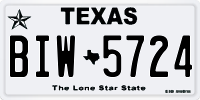 TX license plate BIW5724