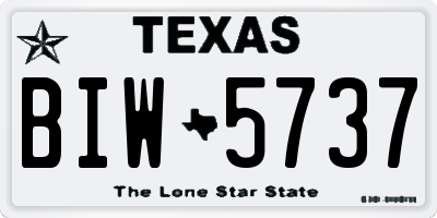 TX license plate BIW5737