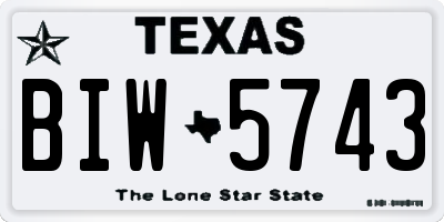 TX license plate BIW5743