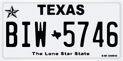 TX license plate BIW5746