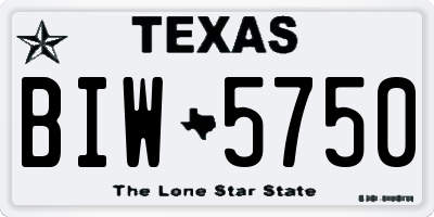 TX license plate BIW5750