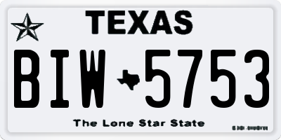TX license plate BIW5753