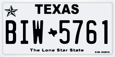 TX license plate BIW5761