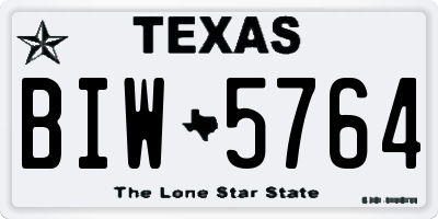 TX license plate BIW5764