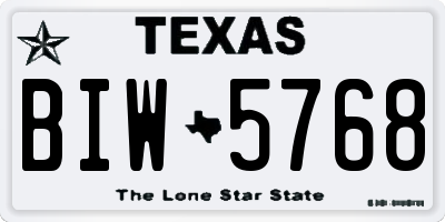 TX license plate BIW5768
