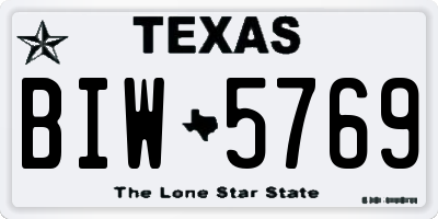 TX license plate BIW5769