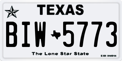 TX license plate BIW5773