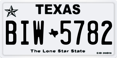 TX license plate BIW5782