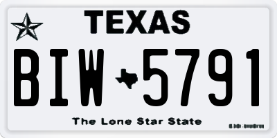 TX license plate BIW5791