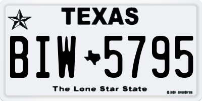 TX license plate BIW5795