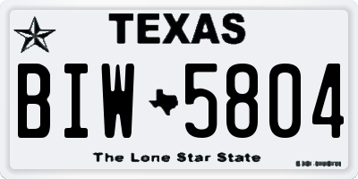 TX license plate BIW5804