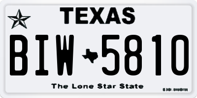 TX license plate BIW5810