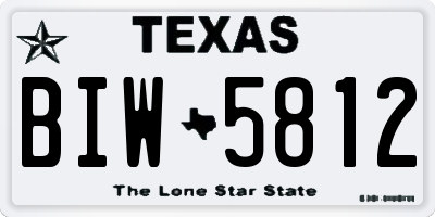 TX license plate BIW5812