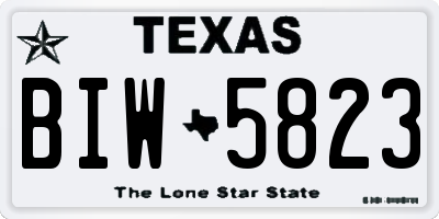 TX license plate BIW5823