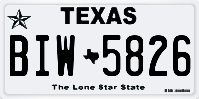 TX license plate BIW5826