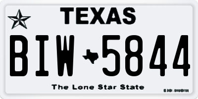 TX license plate BIW5844