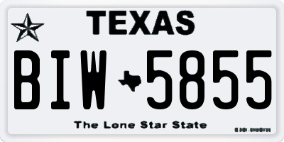 TX license plate BIW5855