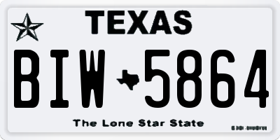 TX license plate BIW5864