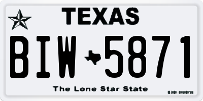 TX license plate BIW5871