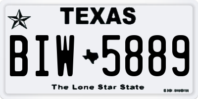 TX license plate BIW5889