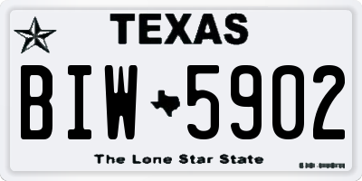 TX license plate BIW5902