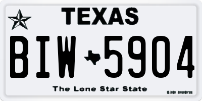 TX license plate BIW5904
