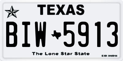 TX license plate BIW5913