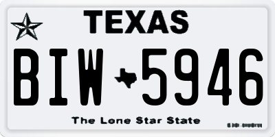 TX license plate BIW5946