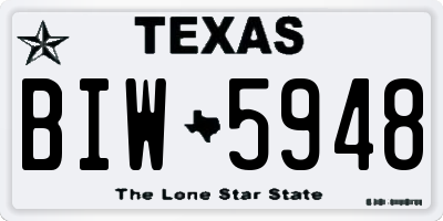 TX license plate BIW5948