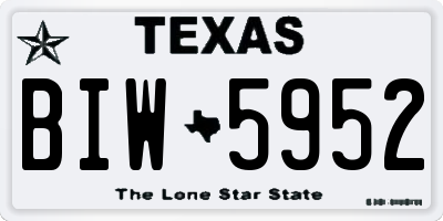 TX license plate BIW5952