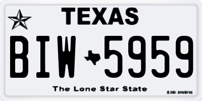 TX license plate BIW5959