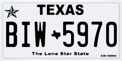 TX license plate BIW5970