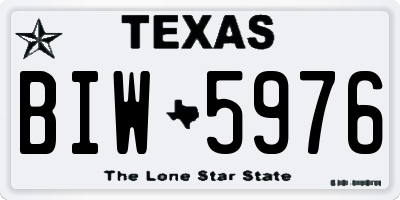 TX license plate BIW5976