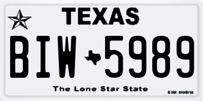 TX license plate BIW5989