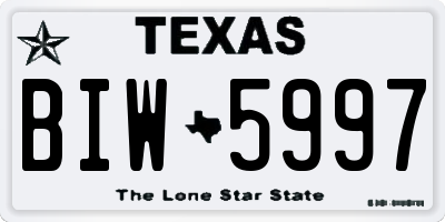 TX license plate BIW5997