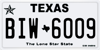 TX license plate BIW6009