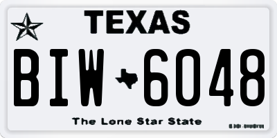 TX license plate BIW6048