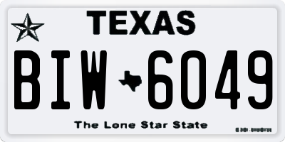 TX license plate BIW6049